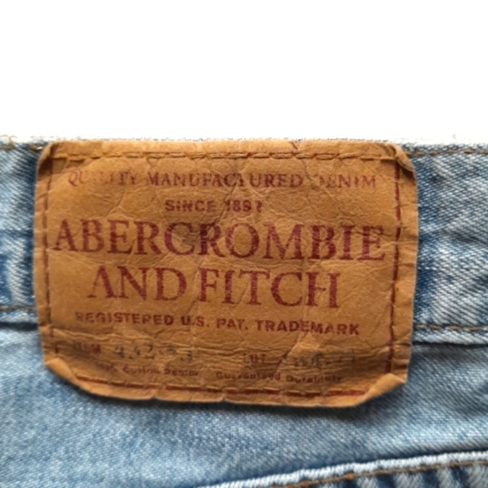 Abercrombie & Fitch Vintage Denim Shorts Distressed Raw Edges Button fly - Picture 5 of 14